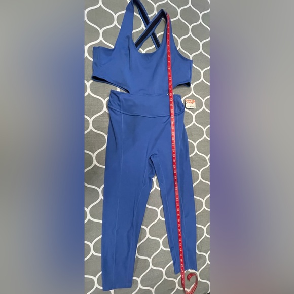 FREE PEOPLE Movement Back It Up Onesie in Pool Blue Stretchy. Size Large. NWT. - Picture 8 of 12